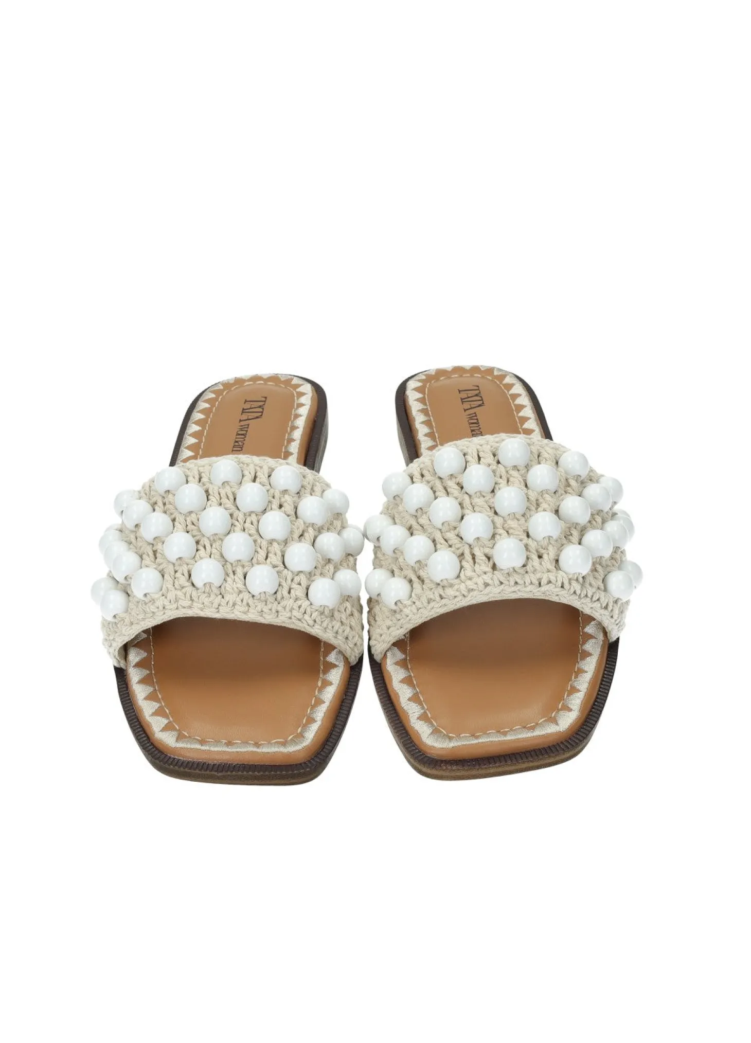 Sandali con tomaia ricamata