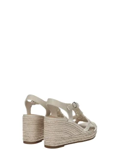 Sandali con zeppa in corda