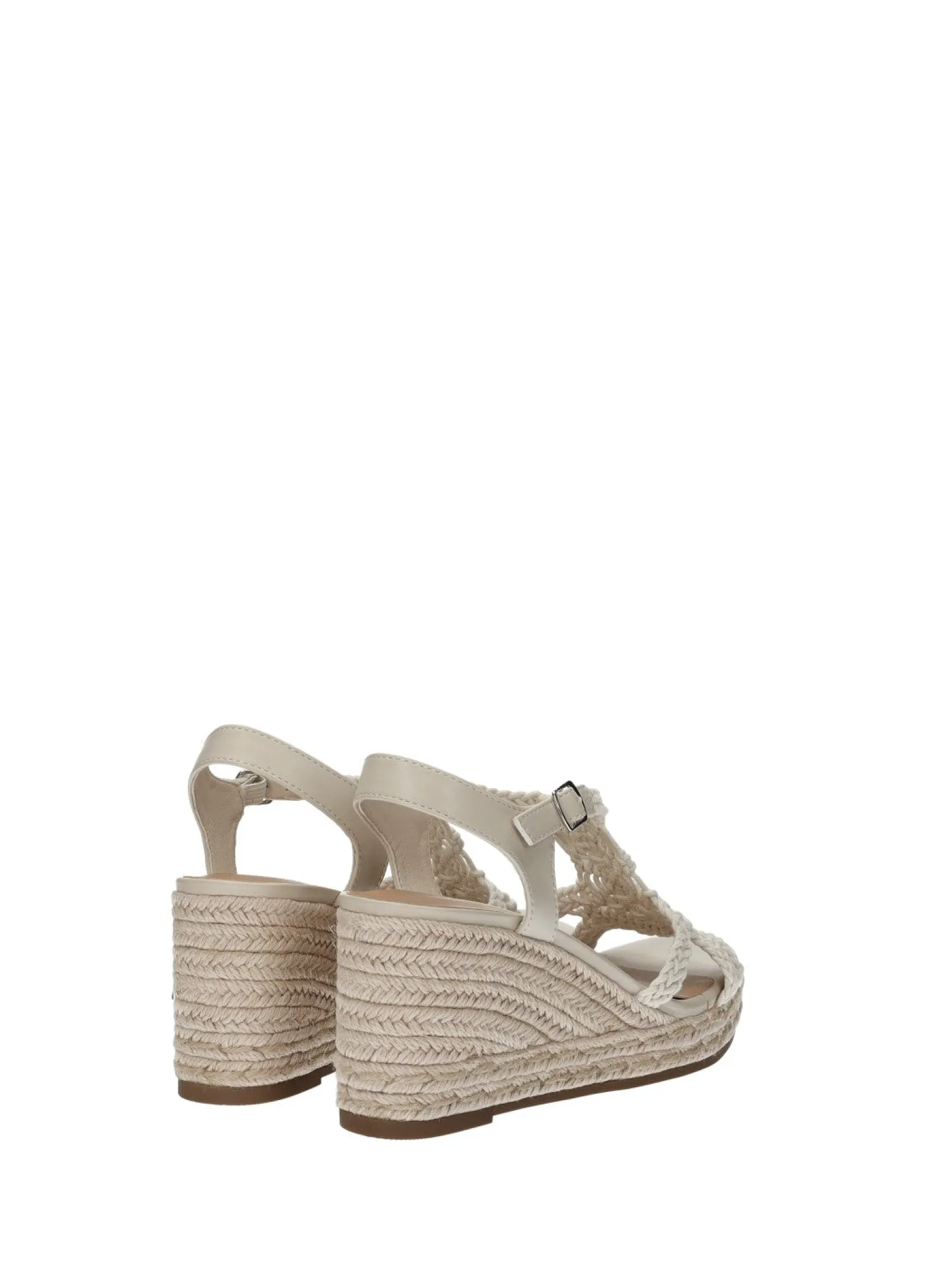 Sandali con zeppa in corda