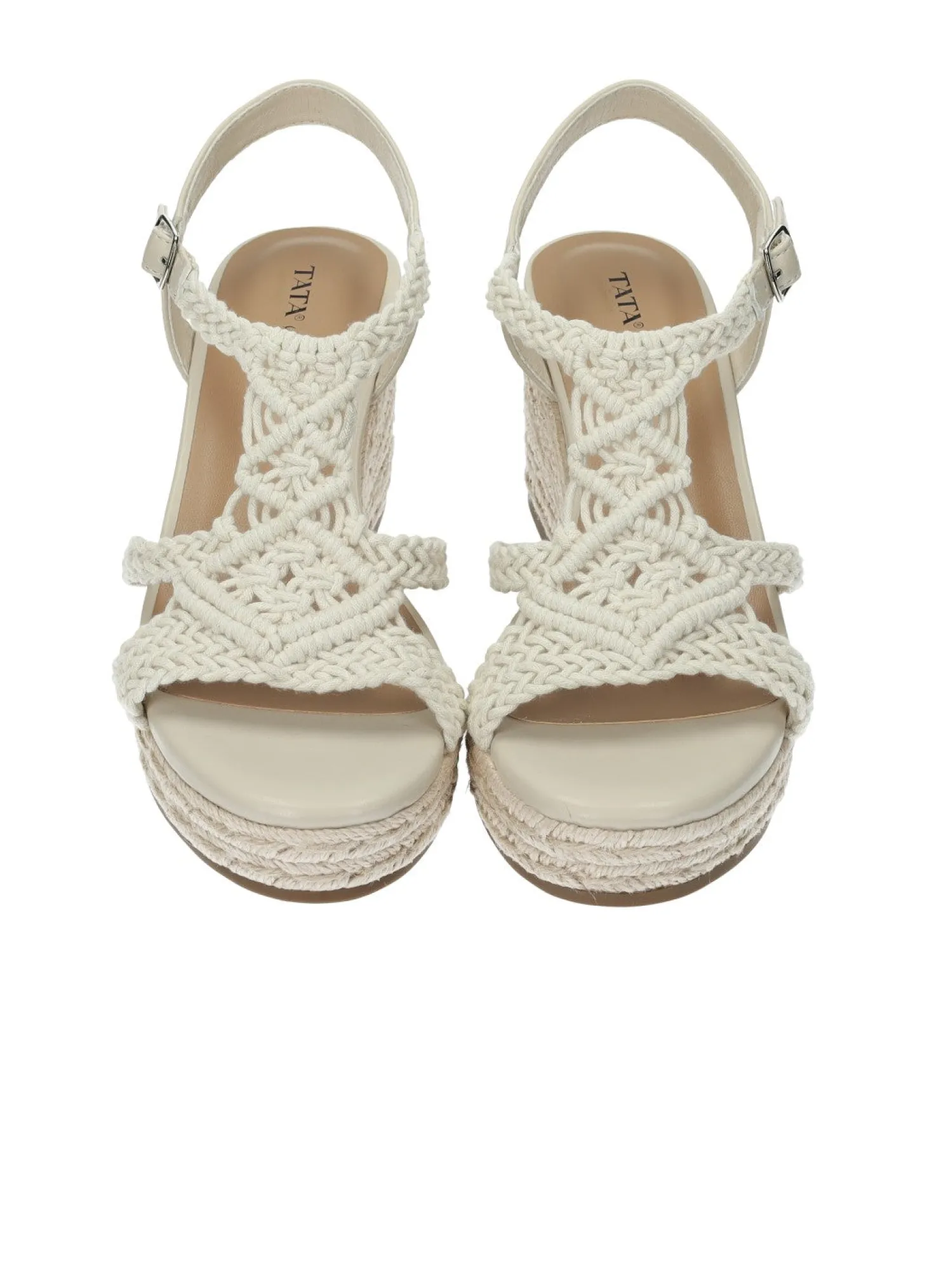 Sandali con zeppa in corda