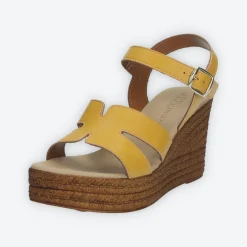 Sandali con zeppa. Made in Italy.Tacco alto 8cm