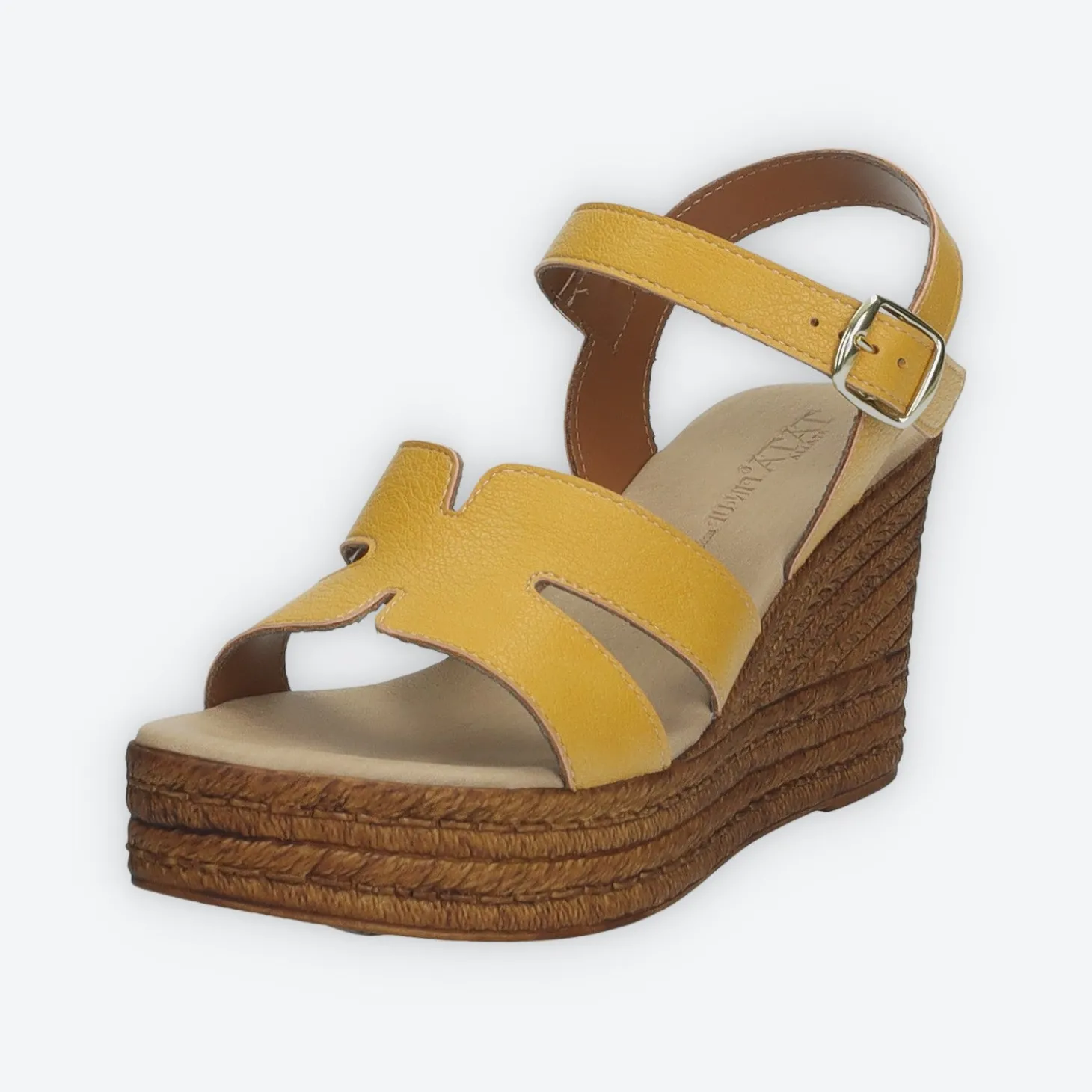 Sandali con zeppa. Made in Italy.Tacco alto 8cm