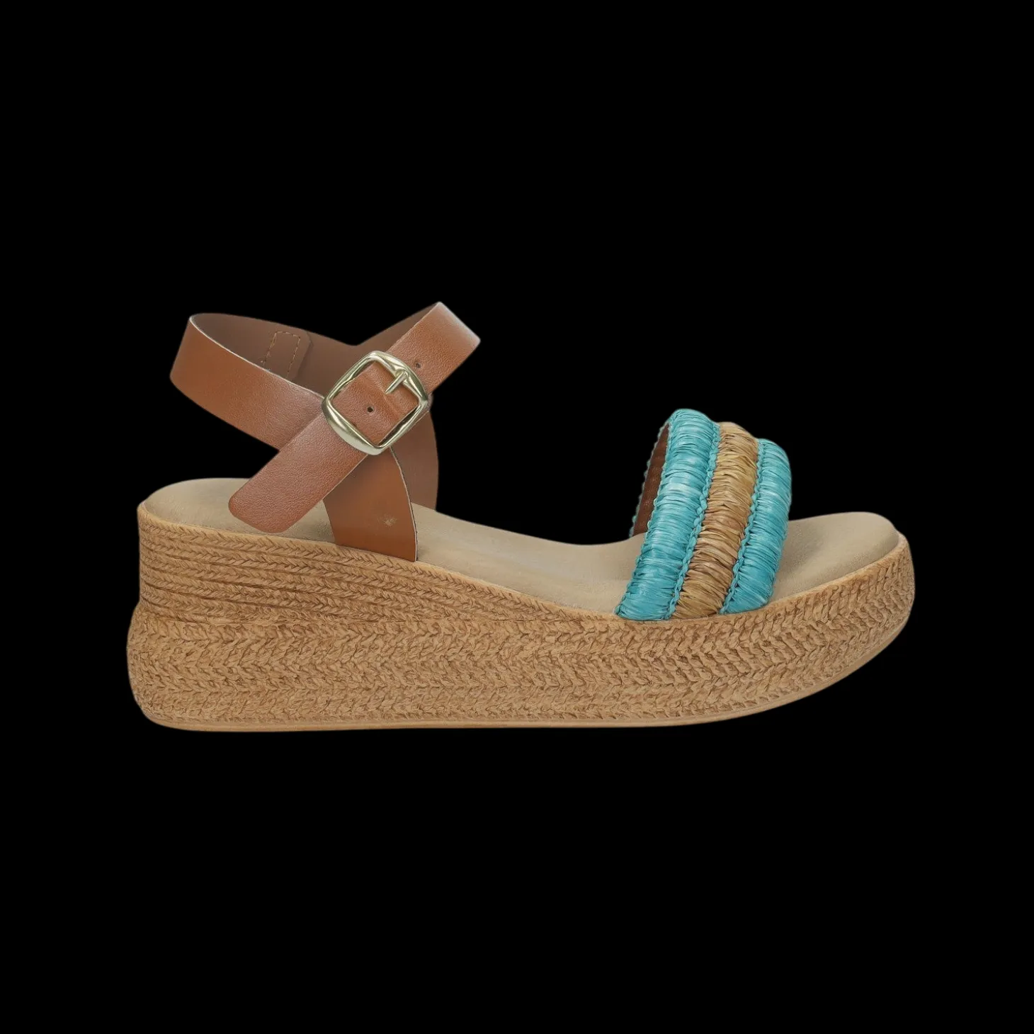 Sandali con zeppa. Made in Italy. Tacco alto 6cm