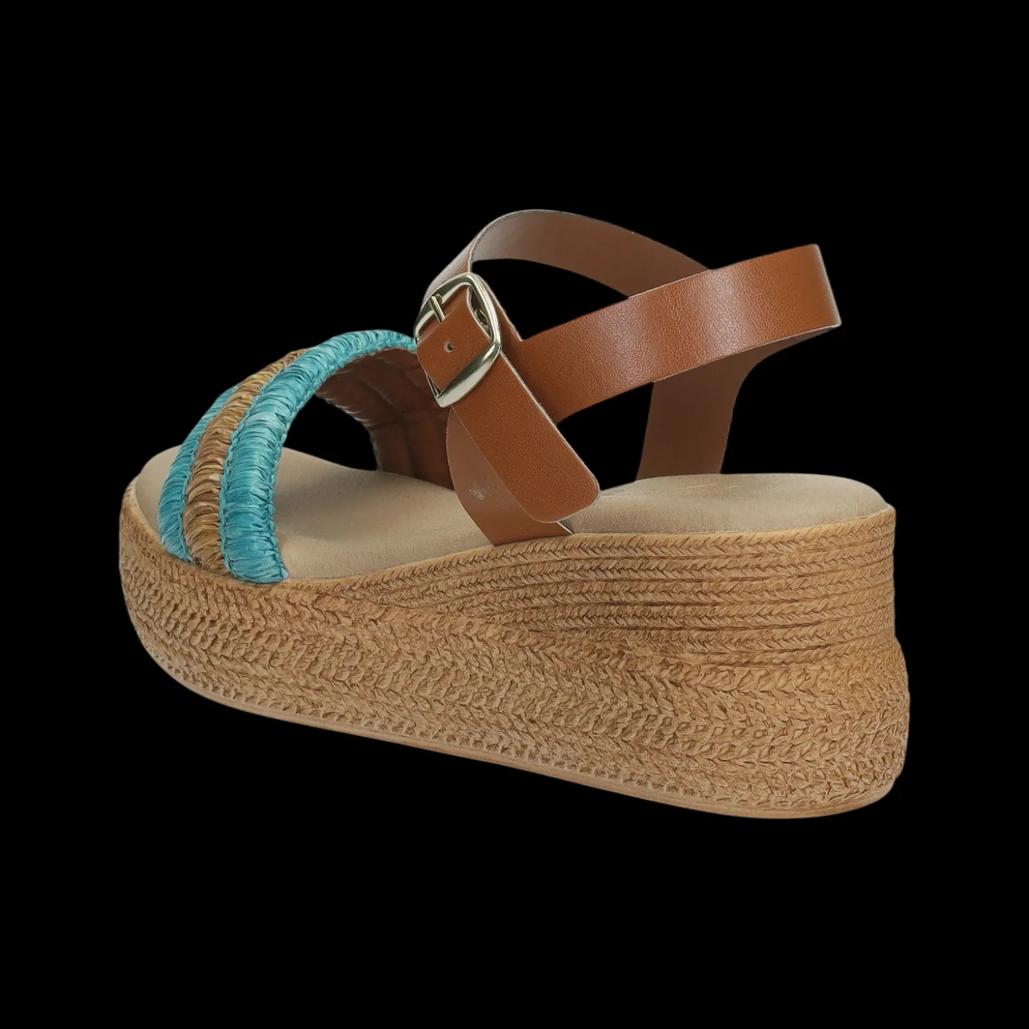 Sandali con zeppa. Made in Italy. Tacco alto 6cm