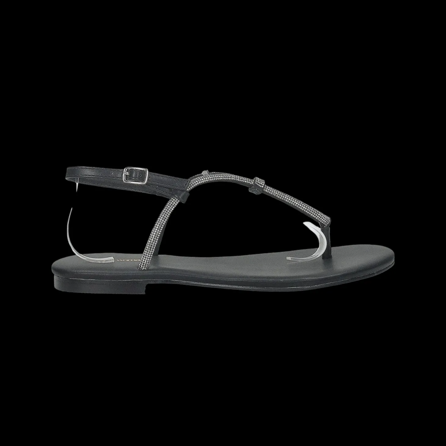 Sandali flat con dettaglio listini in strass.