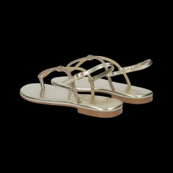 Sandali flat con dettaglio listini in strass.