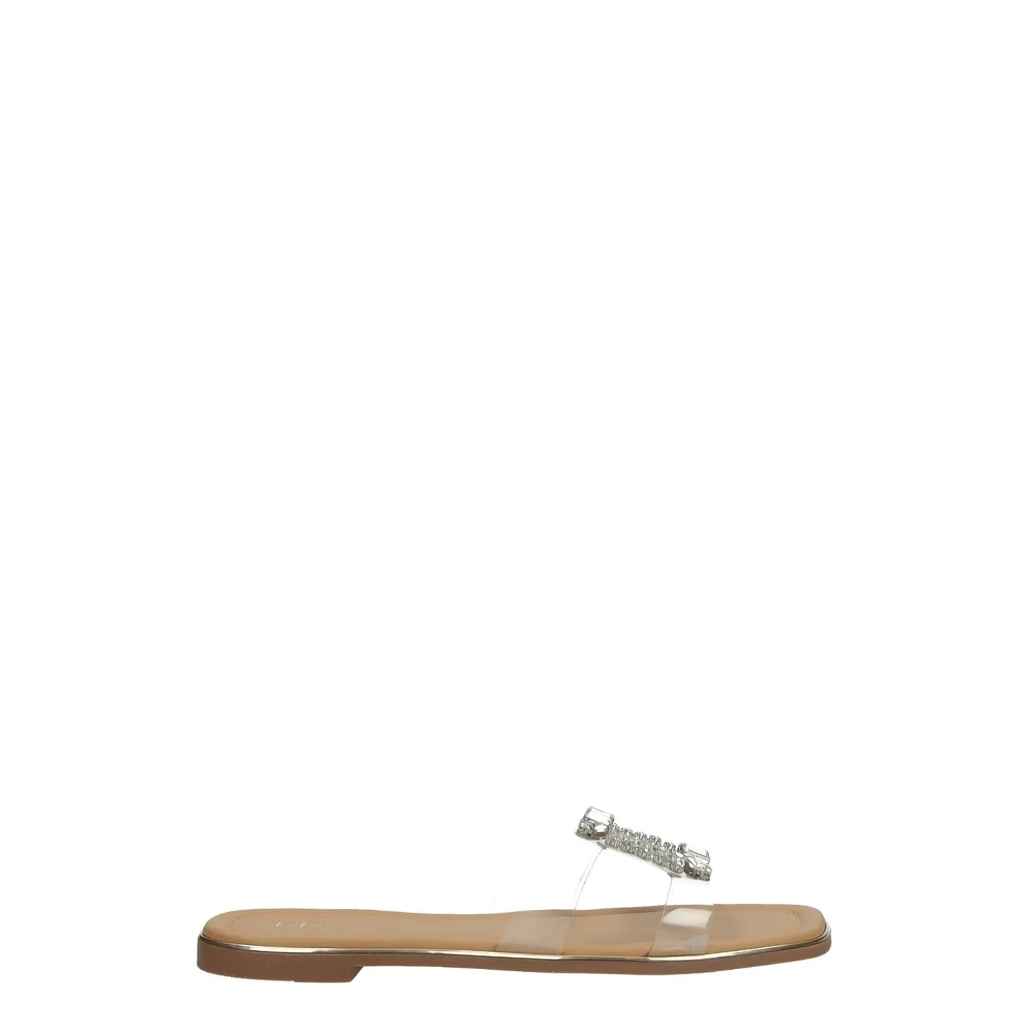 Sandali flat con dettaglio circolare in strass.