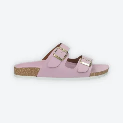 Sandali flat con doppia fibbia. Made in Italy