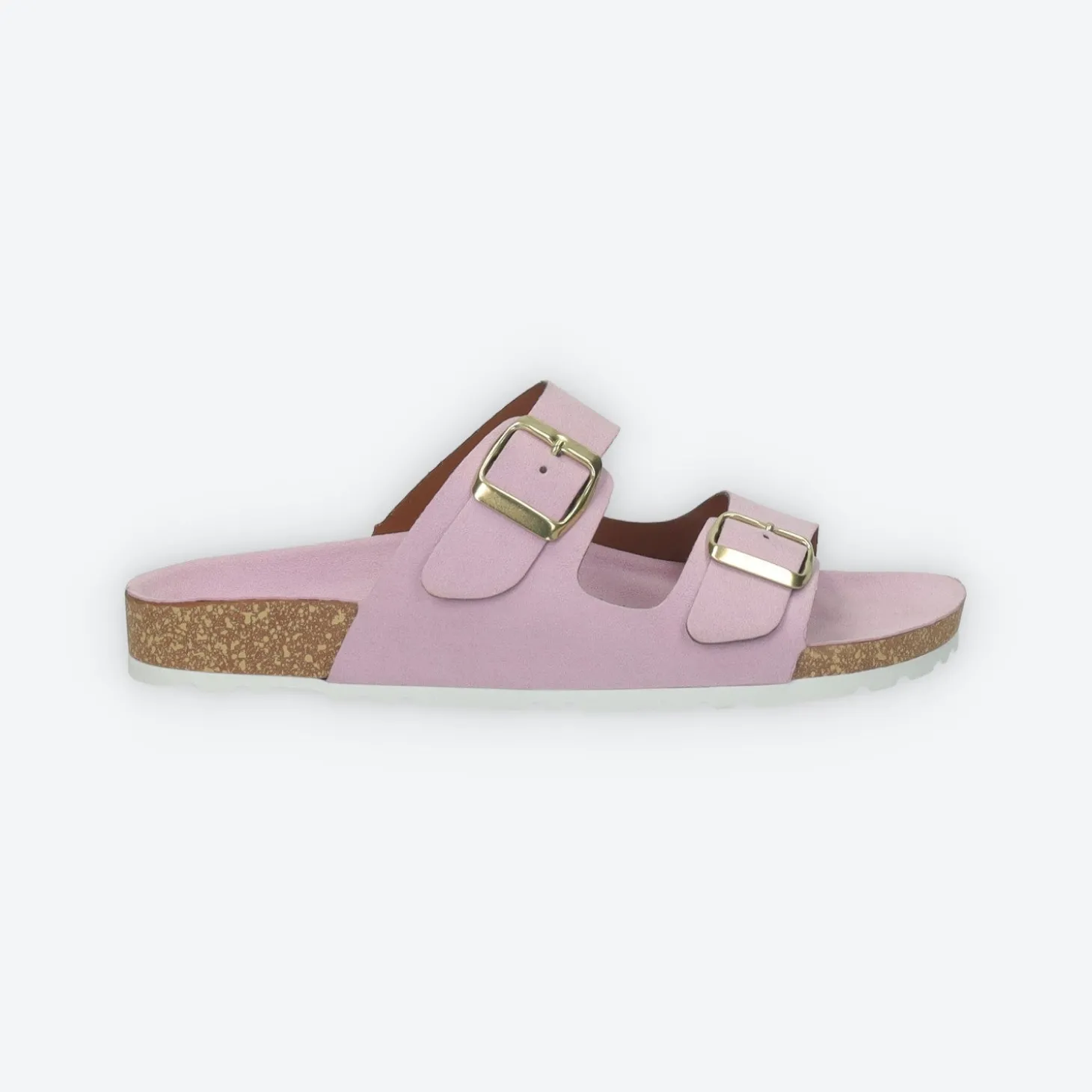 Sandali flat con doppia fibbia. Made in Italy