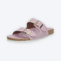 Sandali flat con doppia fibbia. Made in Italy