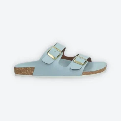 Sandali flat con doppia fibbia. Made in Italy