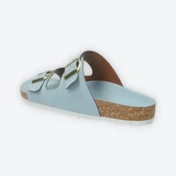 Sandali flat con doppia fibbia. Made in Italy