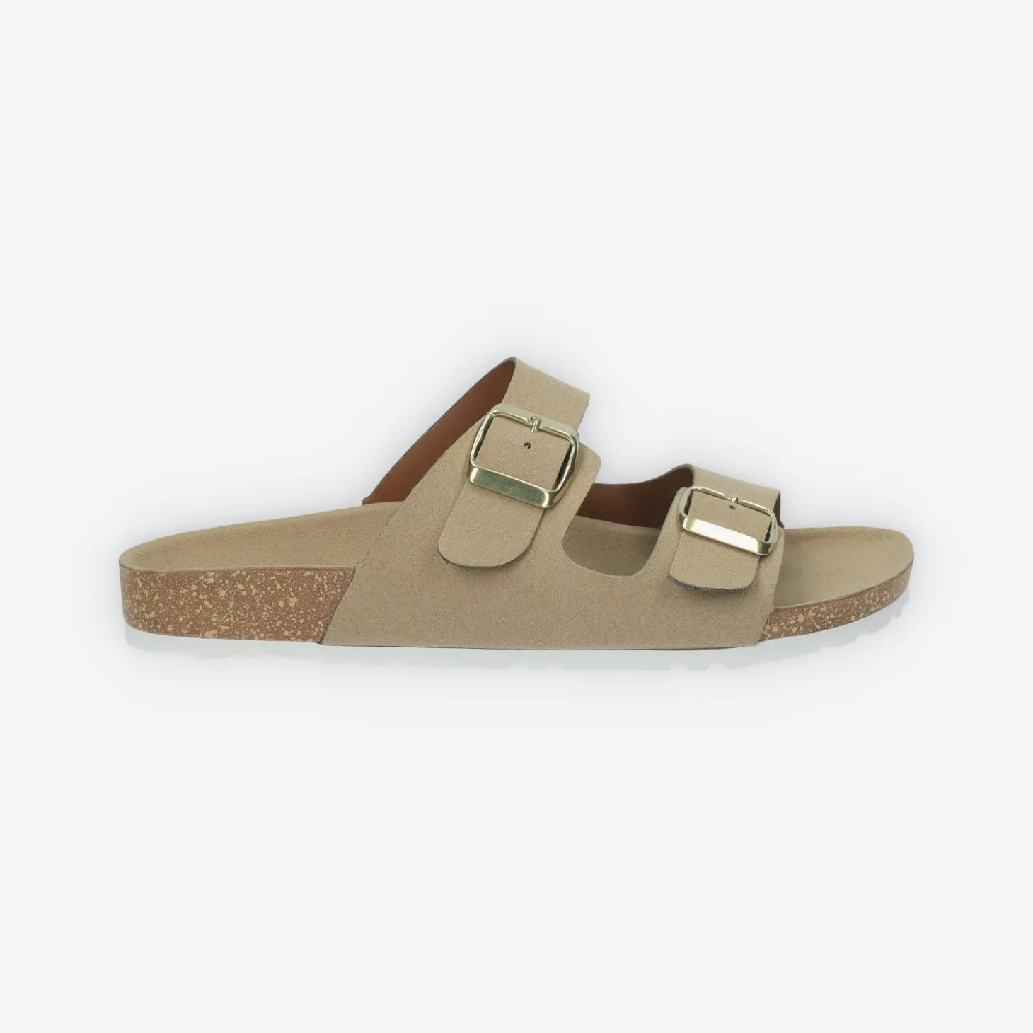 Sandali flat con doppia fibbia. Made in Italy