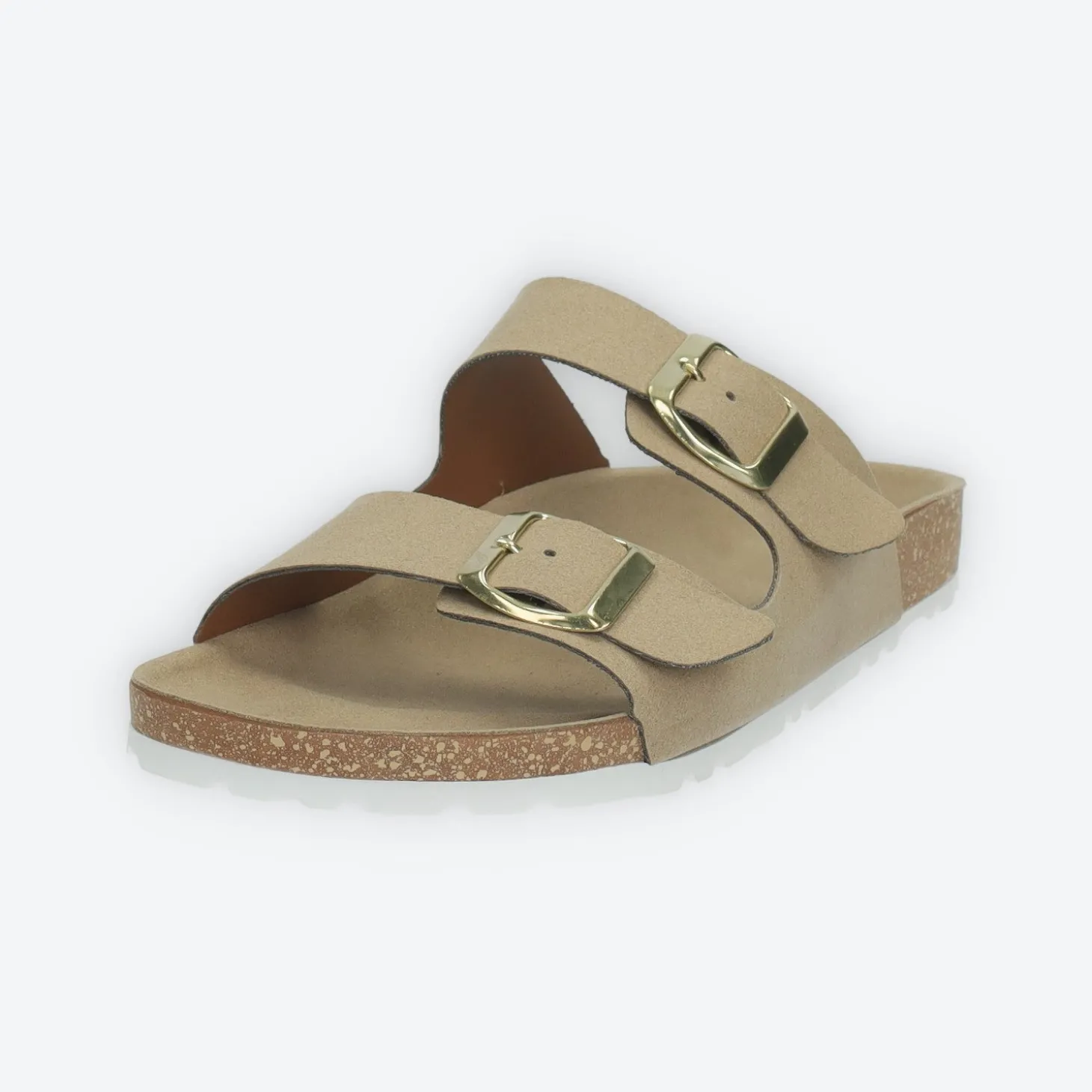 Sandali flat con doppia fibbia. Made in Italy