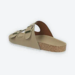 Sandali flat con doppia fibbia. Made in Italy