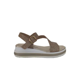 Sandali flat con inserto lucido