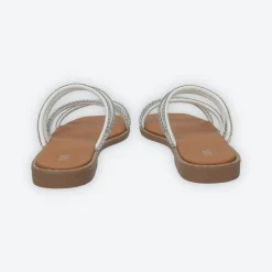 Sandali flat con listini tempestati di strass