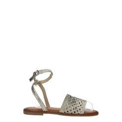 Sandali tomaia intrecciata in vera pelle