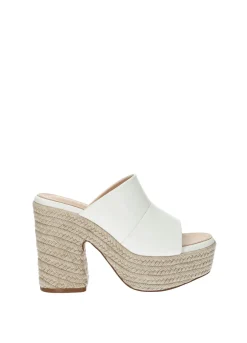 Sandali zeppa tacco in corda