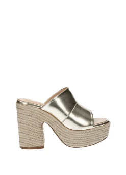 Sandali zeppa tacco in corda