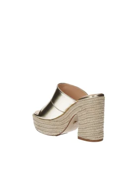 Sandali zeppa tacco in corda