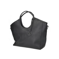 Shopper con doppi manici e tracolla in pelle