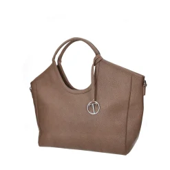 Shopper con doppi manici e tracolla in pelle