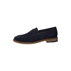 Slip on blu in tessuto scamosciato