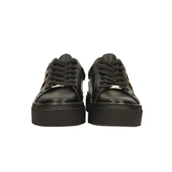 Sneakers con borchie e inserto leopardato