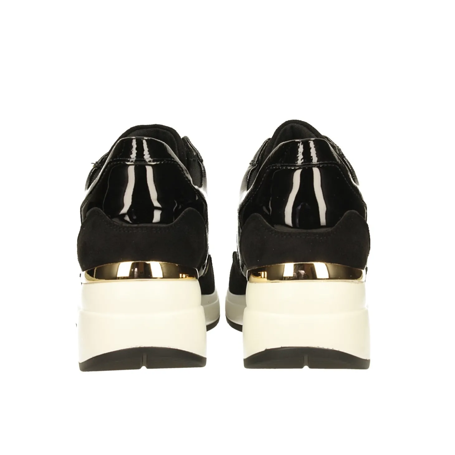 Sneakers con dettagli dorati e strass