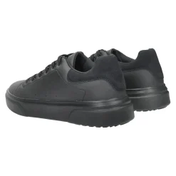 Sneakers in ecopelle con cuciture a vista