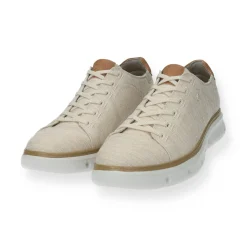 Sneakers in ecopelle con cuciture a vista