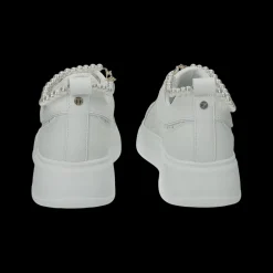 Sneakers platform con catena di perle.Tacco alto 4 cm