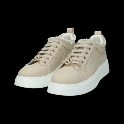 Sneakers platform con catena di perle.Tacco alto 4 cm