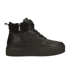 Sneakers total black con suola alta 3.5cm