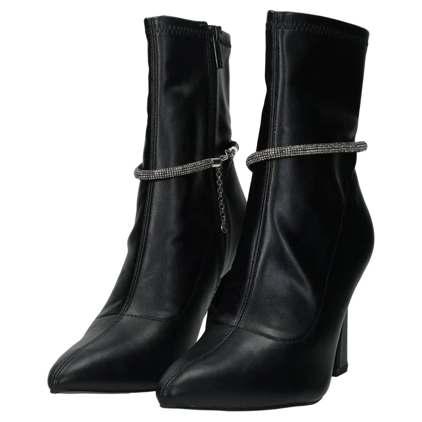 Stivaletti con cordino in strass.Tacco alto 9cm