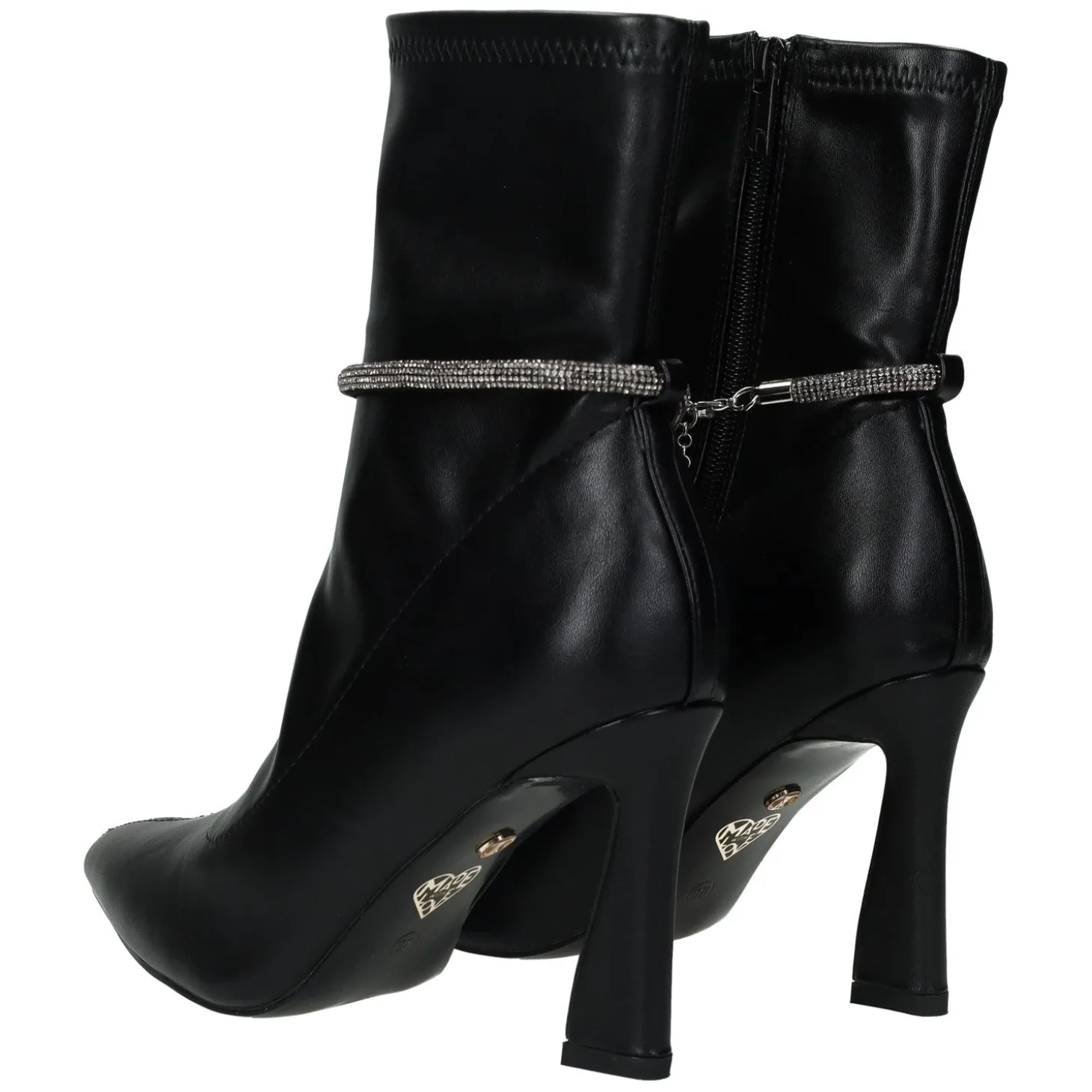 Stivaletti con cordino in strass.Tacco alto 9cm