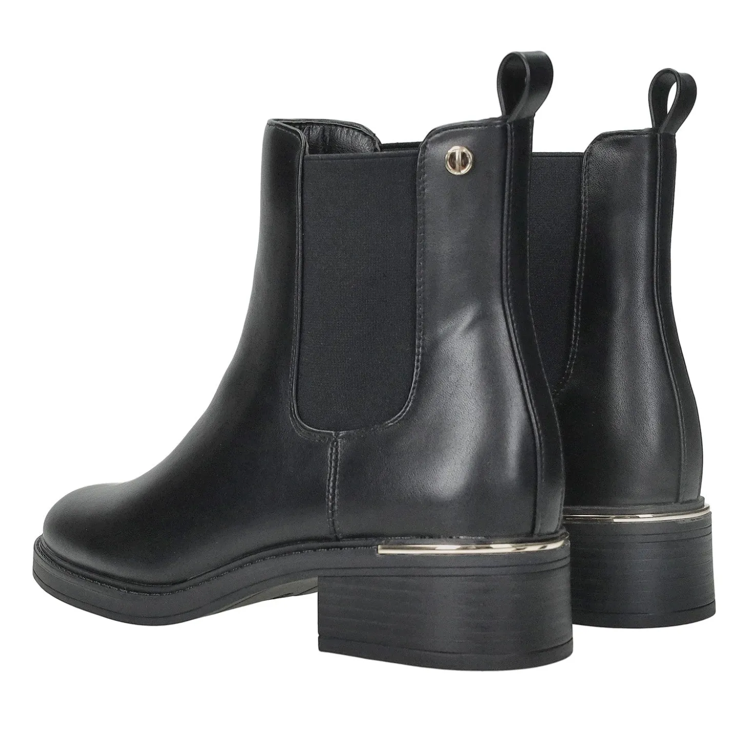 Stivaletti con dettaglio metallizzato.Tacco alto 4cm