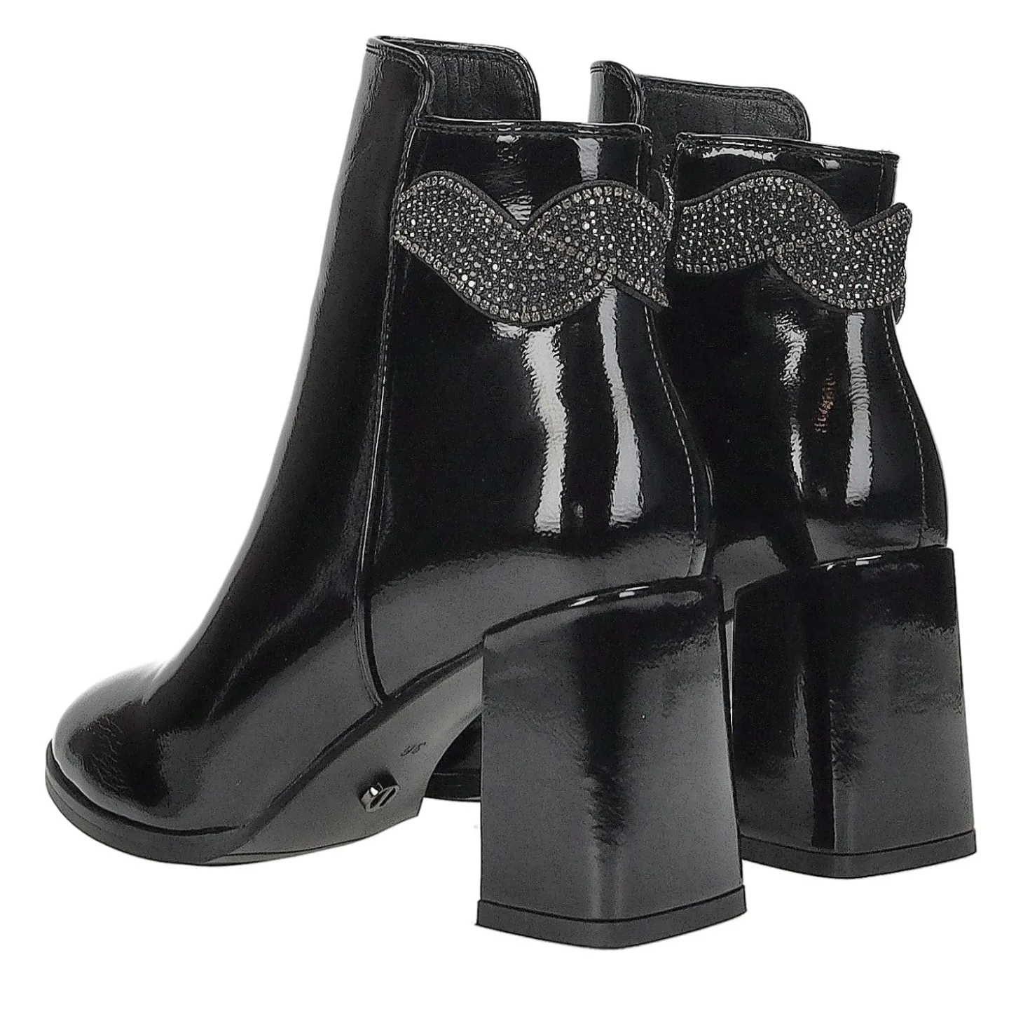 Stivaletti con inserti in strass.Tacco alto 7.5cm