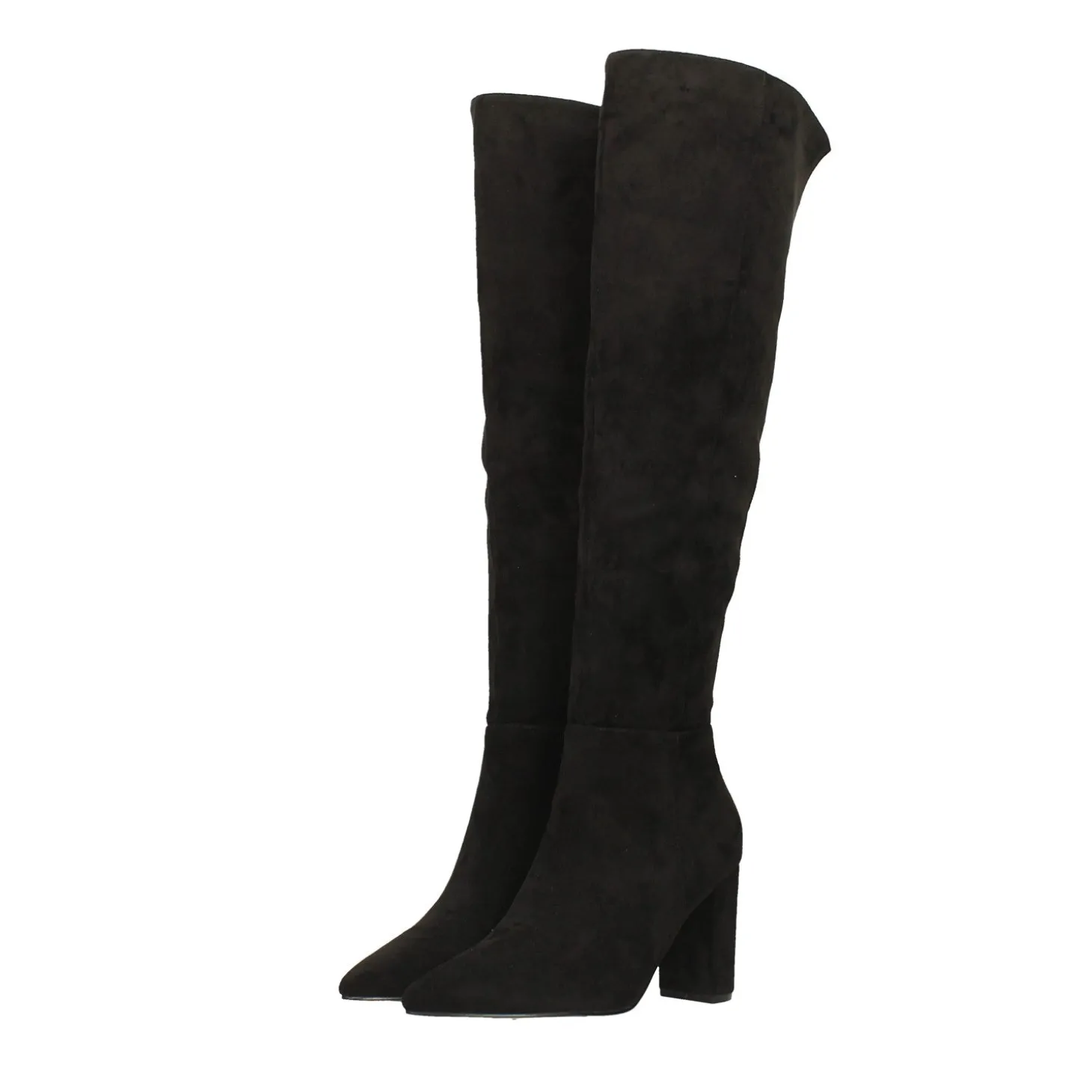 Stivali a punta in microfibra. Tacco alto 9cm