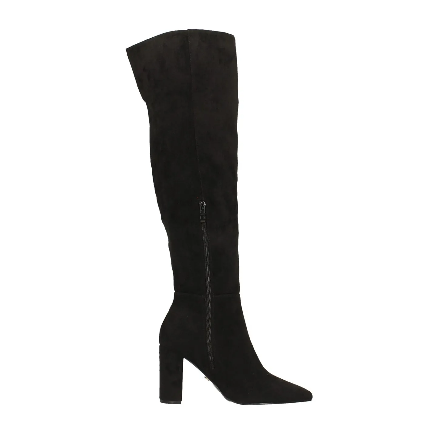 Stivali a punta in microfibra. Tacco alto 9cm