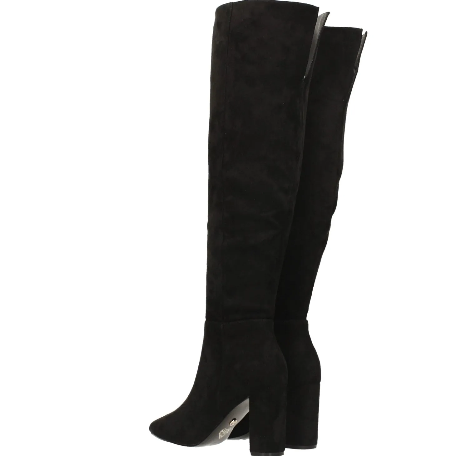 Stivali a punta in microfibra. Tacco alto 9cm