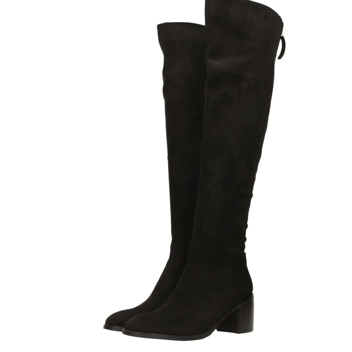 Stivali in microfibra. Tacco largo alto 6cm