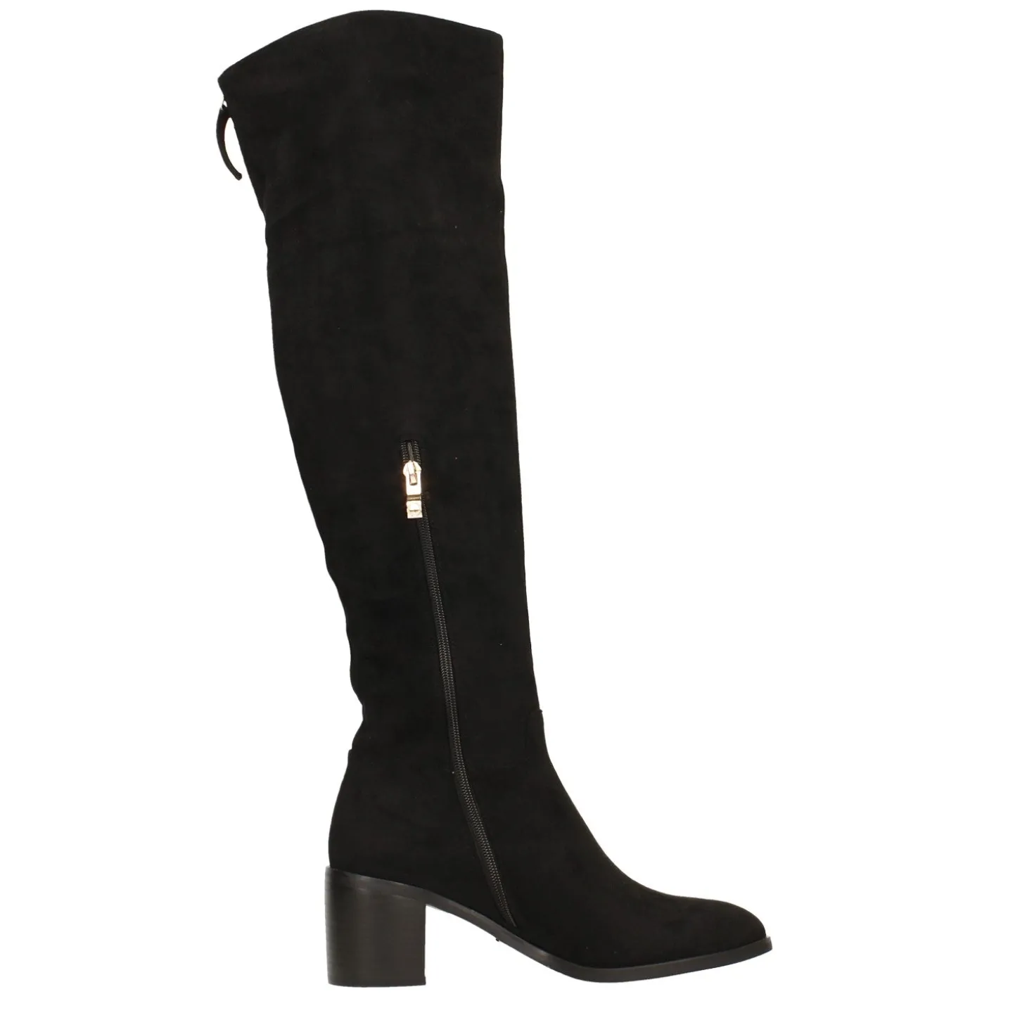 Stivali in microfibra. Tacco largo alto 6cm