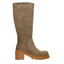 Stivali in morbida microfibra. Tacco largo alto 6cm