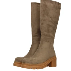 Stivali in morbida microfibra. Tacco largo alto 6cm