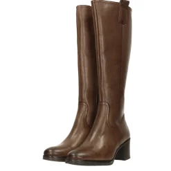 Stivali in Vera Pelle con tacco largo. Alto 6 cm