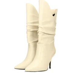 Stivali morbidi avorio. Tacco a spillo alto 9cm