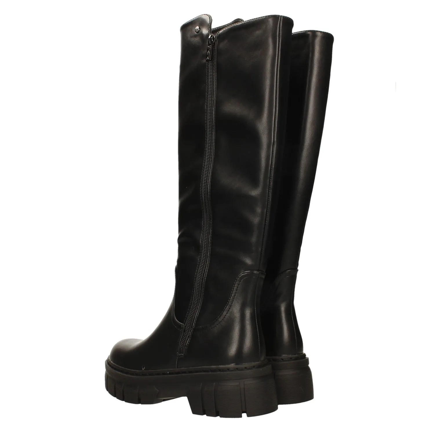 Stivali platform con suola in gomma. Tacco alto 5cm