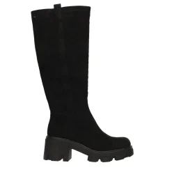 Stivali scamosciati con suola chunky. Tacco alto 6cm